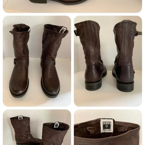 Dark brown Leather Frye Boots Veronica Size 8.5 - Picture 2 of 12